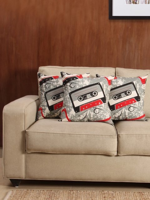 

House This Grey & White Set of 3 Printed 16" x 16" Square Cushion Covers