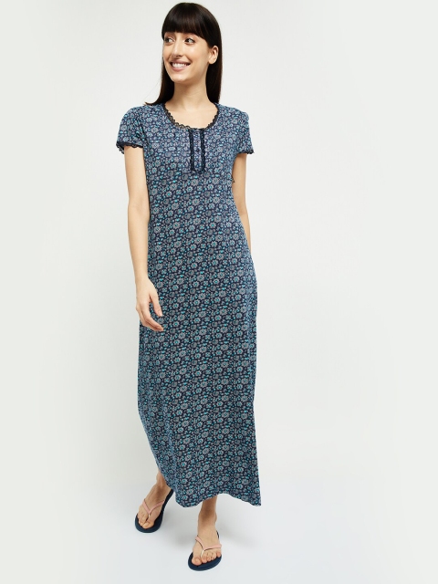 

max Blue Printed Maxi Nightdress