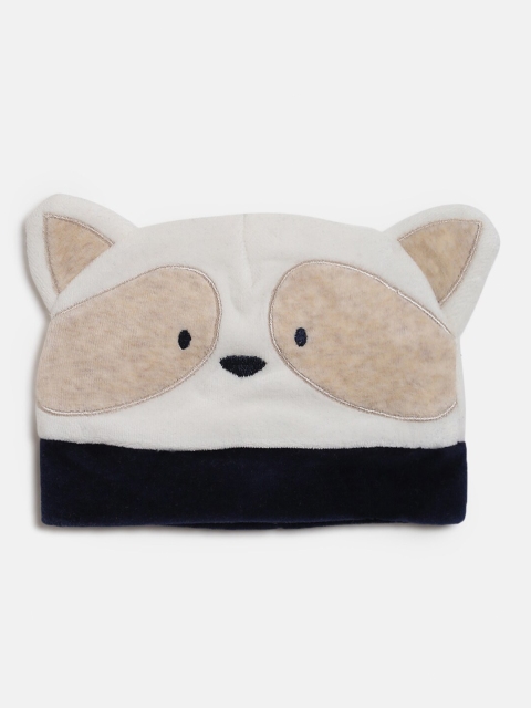 

Chicco Boys White & Black Colourblocked Sustainable Beanie Cap