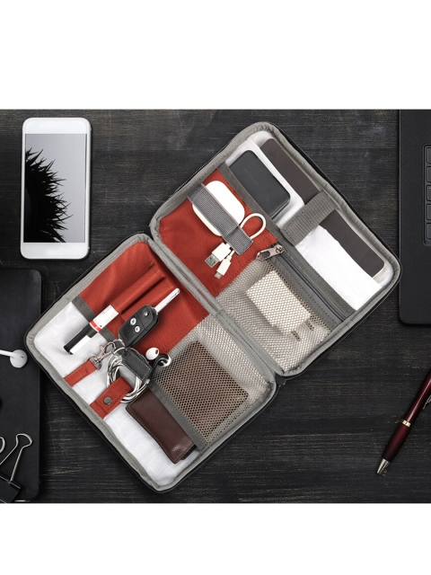 

THE ASSEMBLY Rust-Coloured Solid Gadget Tech Kit Organizer
