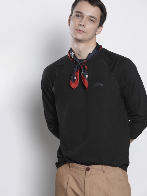 

AMERICAN EAGLE OUTFITTERS Men Black Solid T-shirt