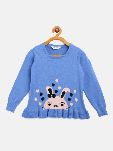 

Miss & Chief Girls Blue & Pink Rabbit Patterned Pure Cotton Pullover