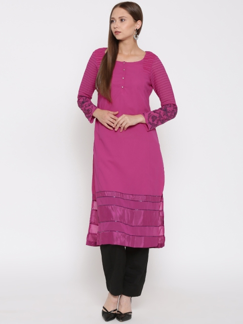 

Wishful by W Women Magenta Kurta with Tucks