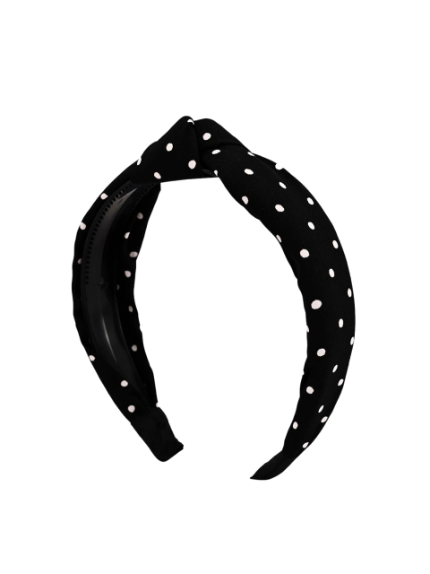 

Marc Louis Women Black & White Polka Dots Knotted Headband