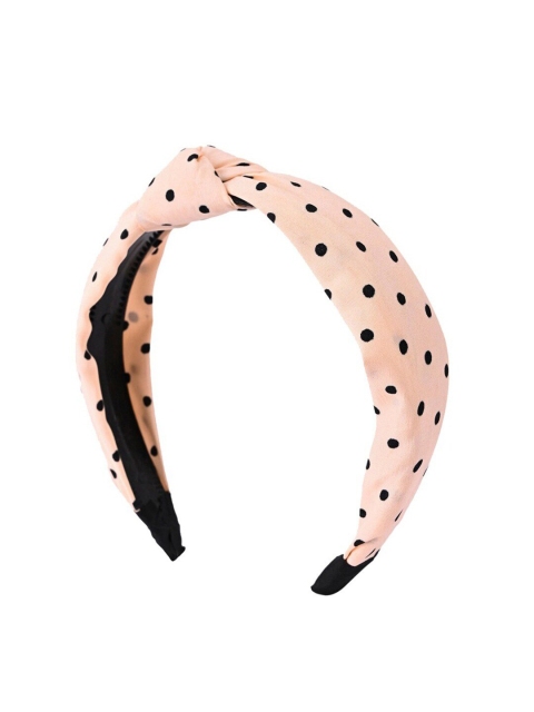 

MARC LOUIS Women Peach & Black Polka Dots Head Band