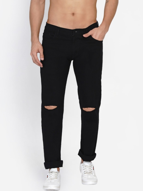 

Dais Men Black Slim Fit Slash Knee Stretchable Jeans