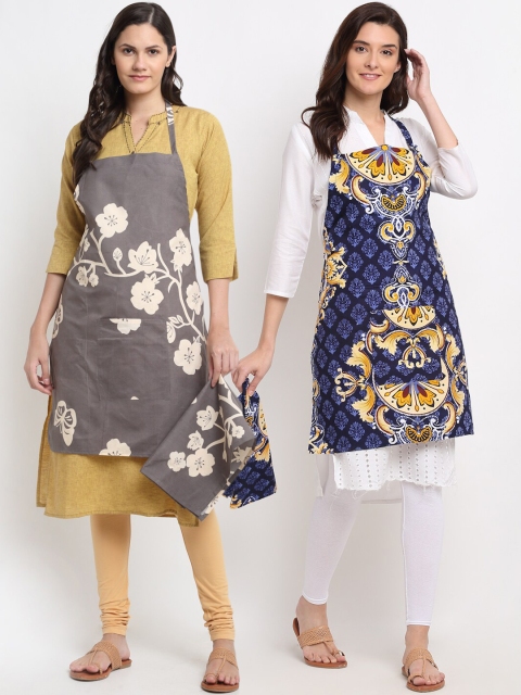 

NEUDIS Set of 2 Printed 210 TC Aprons, Blue