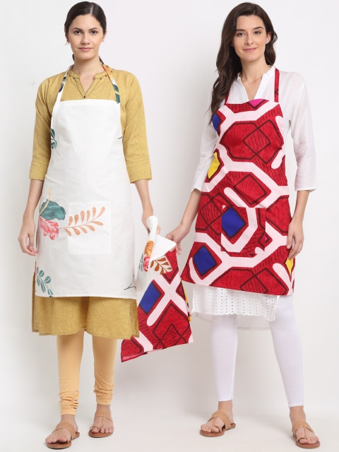 

NEUDIS Unisex Set of 2 Tropical Printed 210TC Apron and a Napkin, Multi