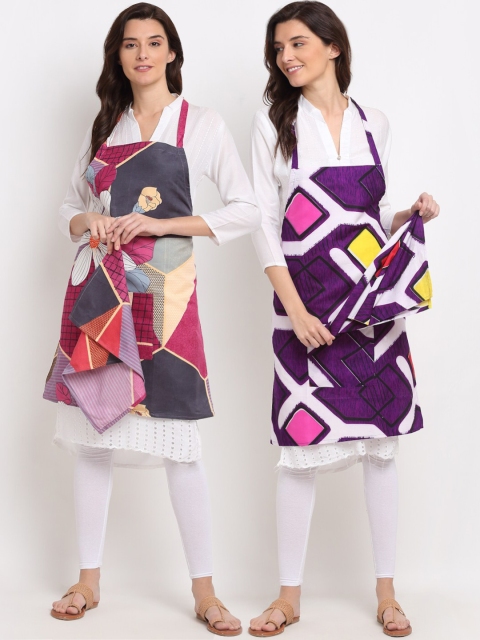 

NEUDIS Unisex Set of 2 Tropical Printed 210TC Apron and a Napkin, Multi