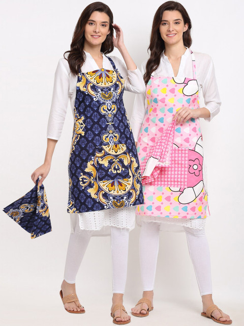 

NEUDIS Unisex Set of 2 Tropical Printed 210TC Apron and a Napkin, Multi