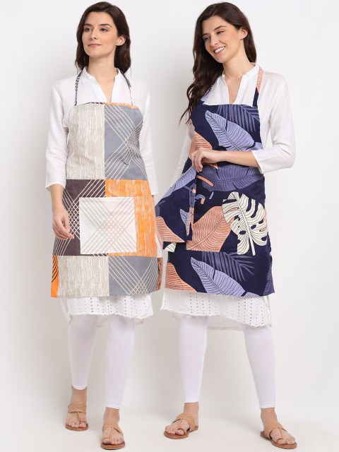 

NEUDIS Unisex Set of 2 Tropical Printed 210TC Apron and a Napkin, Multi