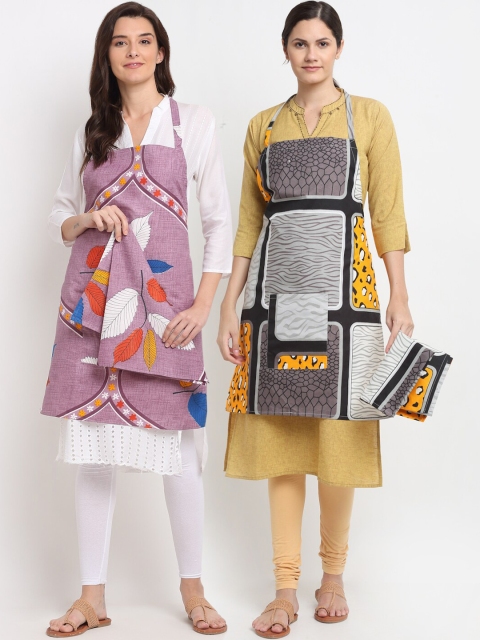 

NEUDIS Pack of 2 Printed 210TC Aprons, Multi