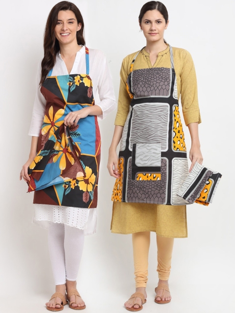 

NEUDIS Pack of 2 Printed 210TC Aprons, Multi