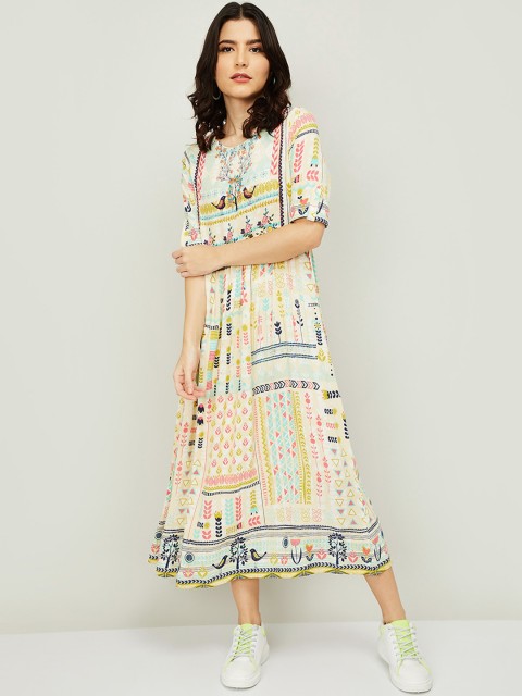

Colour Me by Melange Off White A-Line Maxi Dress