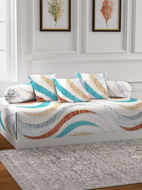 

Arrabi Set of 6 Multicoloured Cotton Blend Diwan Set, Multi