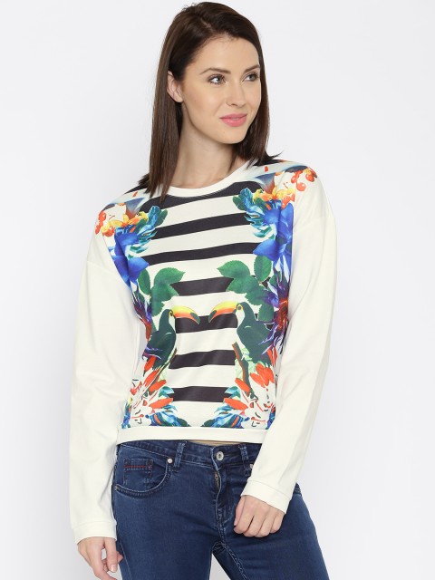 

Jealous 21 Women White Tropical Printed Top