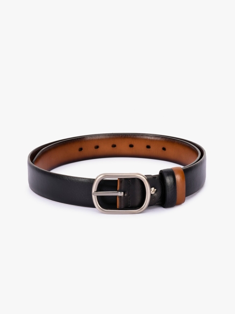 

BuckleUp Men Tan & Black Textured Leather Reversible Formal Belt