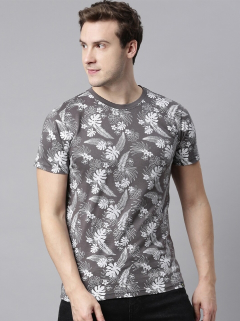 

Joven Men Grey Floral Printed T-shirt