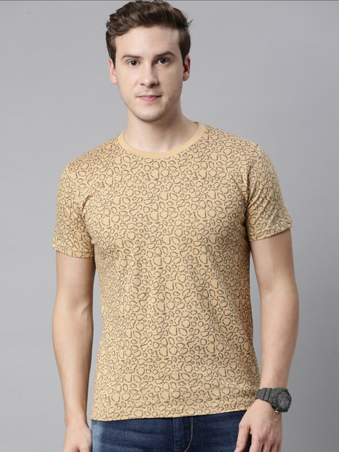 

Joven Men Beige Printed T-shirt