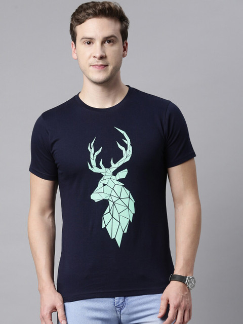

Joven Men Navy Blue Printed T-shirt