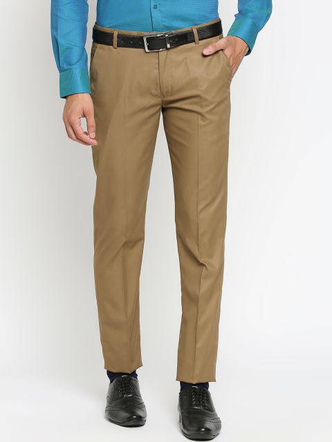 

Solemio Men Brown Slim Fit Formal Trousers