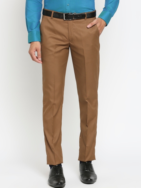 

Solemio Men Khaki Slim Fit Formal Trousers