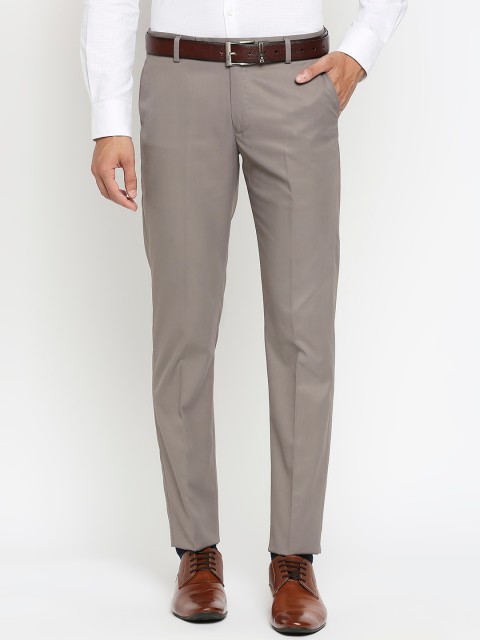 

Solemio Men Grey Slim Fit Formal Trousers