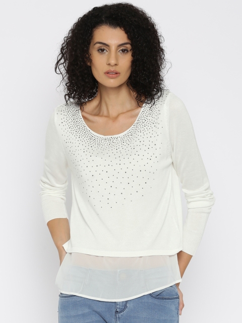 

Jealous 21 Women White Embellished Top