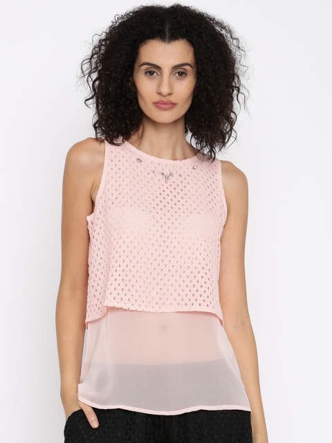 

Jealous 21 Women Pink Layered Top