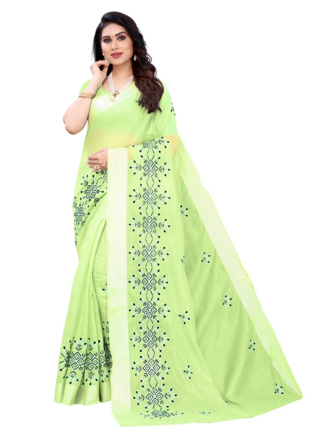 

KALINI Green Floral Embroidered Saree