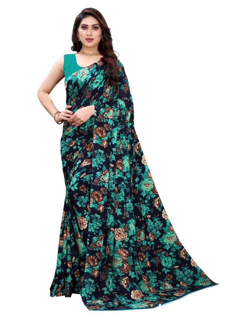 

KALINI Green & Blue Floral Saree