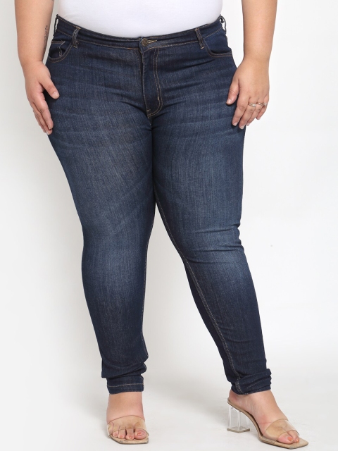 

MELON Women Blue Low Distress Light Fade Jeans
