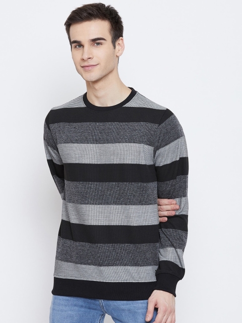 

Crimsoune Club Men Black Striped Sweatshirt