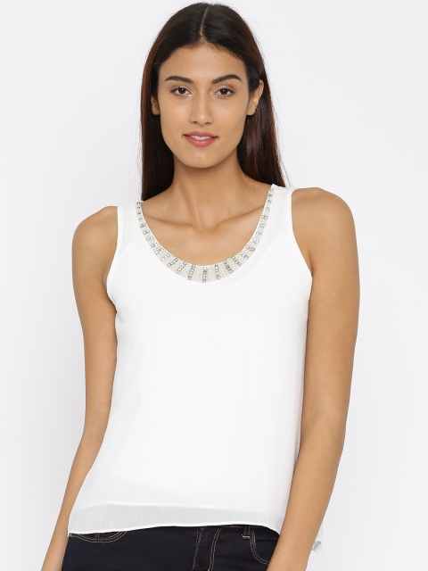 

Jealous 21 Women White Embellished Top