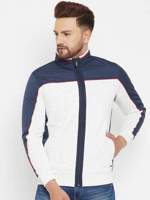 

Crimsoune Club Men White Colourblocked Sweatshirt