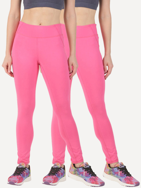 

Soul Space Women Pink Pack of 2 Organic Cotton Stretchable Ankle Length Leggings
