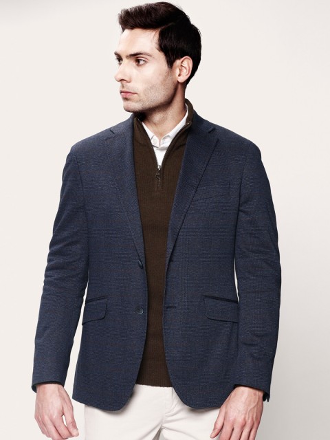 

HACKETT LONDON Men Blue Checked Tailored Jacket