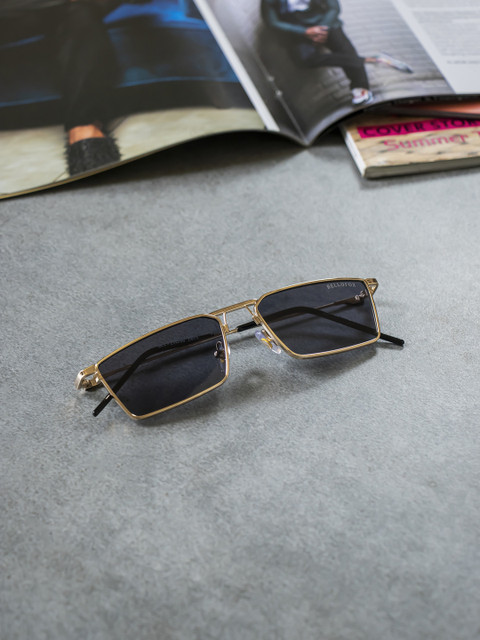 

Bellofox Unisex Blue Lens & Gold-Toned Rectangle Sunglasses - BS1771