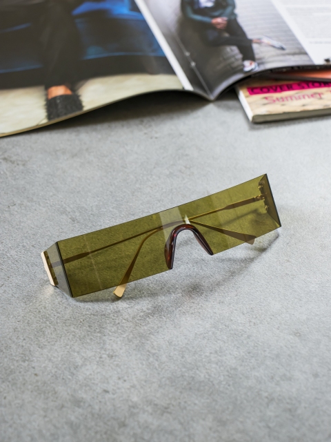 

Bellofox Unisex Green Lens & Gold-Toned Oversized Sunglasses