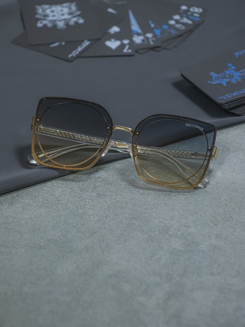 

Bellofox Unisex Blue Lens & Gold-Toned Butterfly Sunglasses