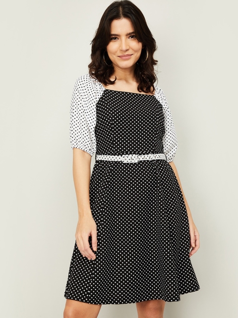 

CODE by Lifestyle Women Black & White Printed Dress