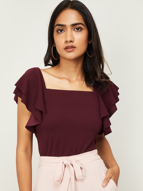 

CODE by Lifestyle Women Burgundy Regular Top