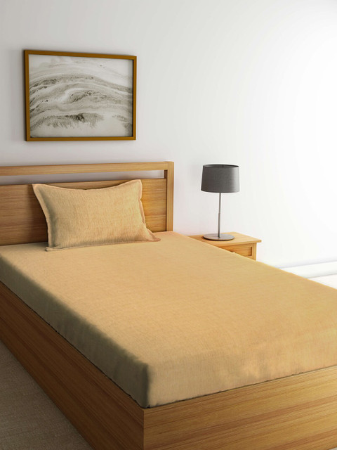 

Arrabi Coffee Brown 300 TC Single Bedsheet with 1 Pillow Covers