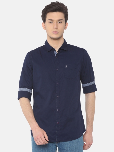 

Being Human Men Navy Casual Shirt, Navy blue