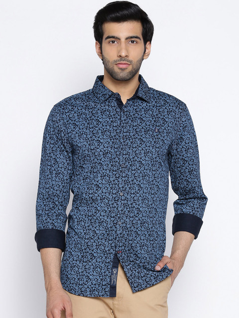 

Being Human Men Navy Printed Casual Shirt, Navy blue
