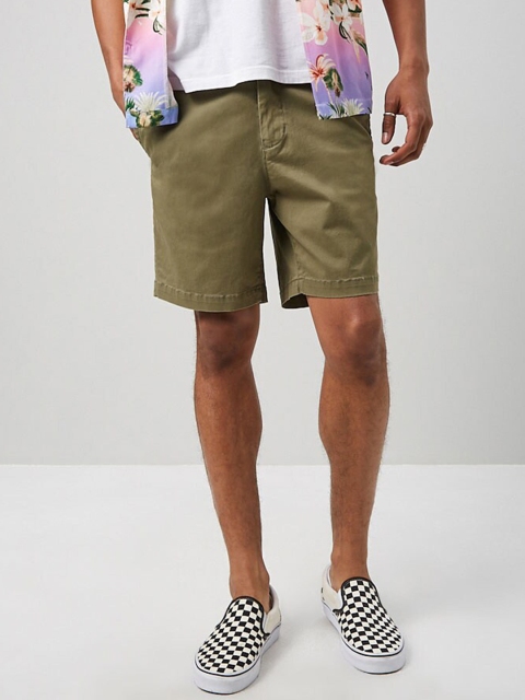 

FOREVER 21 Men Olive Green Regular Shorts