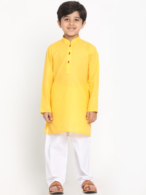

JBN Creation Boys Yellow Regular Kurta with Pyjamas