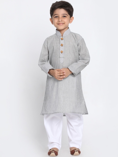 

JBN Creation Boys Grey Pure Cotton Kurta with Pyjamas