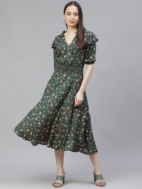 

Jompers Green Floral Midi Dress