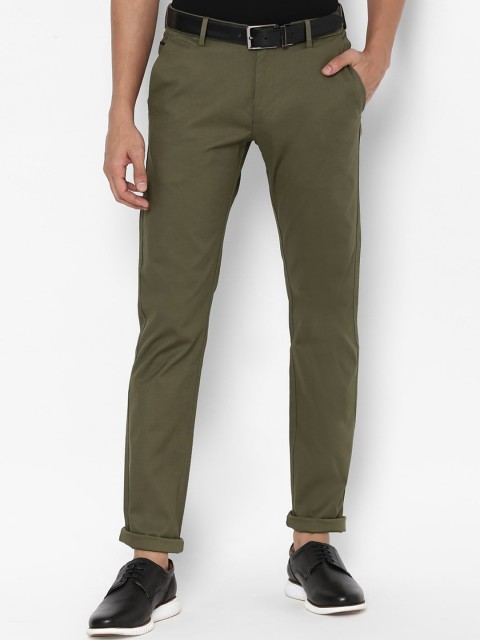 

Allen Solly Men Olive Green Slim Fit Trousers